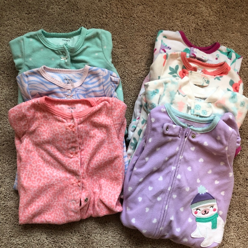 Lot of 7 Carters Fleece Pajamas